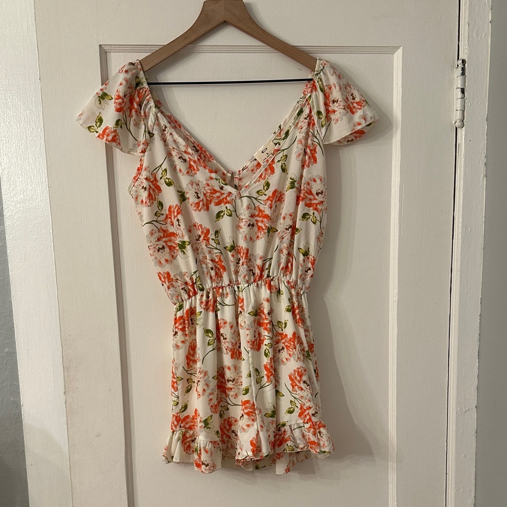 Pins and Needles Pink Floral Ruffle Romper